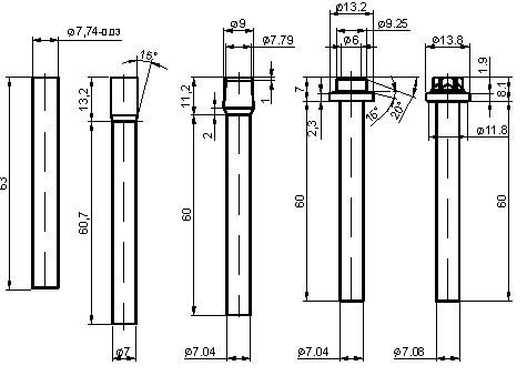 Fig. 8. Scheme of heading parts with heads of TORX® type (with star-shaped profile) [6].